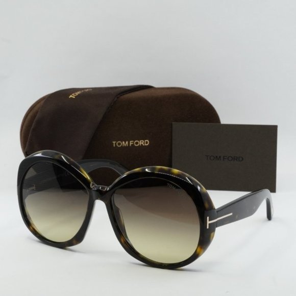 Tom Ford Annabelle FT1010 52B Sunglasses Havana Round Frame, Brown Lenses main image 9